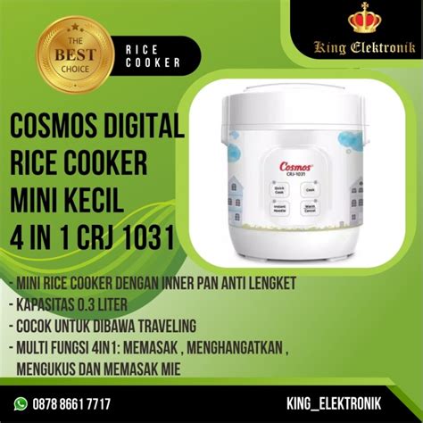 Jual COSMOS DIGITAL RICE COOKER MINI KECIL 4 In 1 CRJ 1031 PENANAK