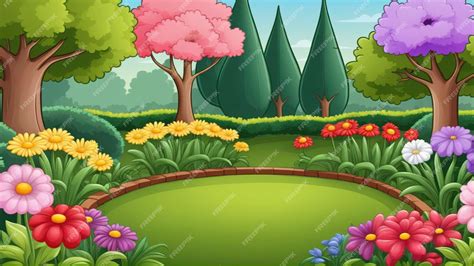 Premium AI Image | garden background cartoon