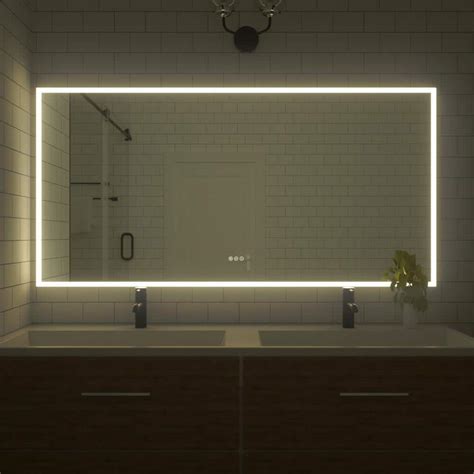 Taimei In W X In H Rectangular Frameless Led Wall Bathroom