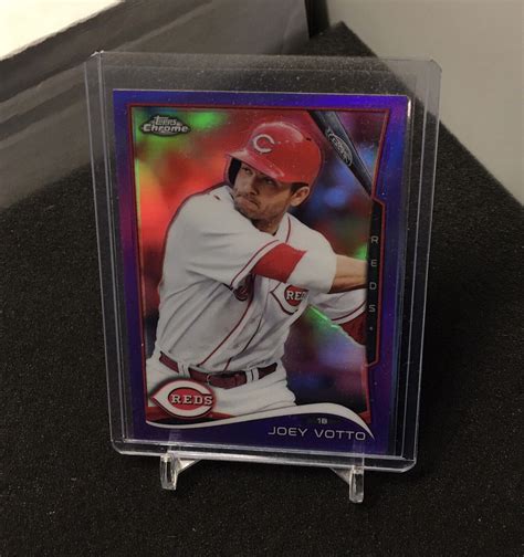 Joey Votto Purple Refractor 2014 Topps Chrome Card 28 Cincinnati Reds