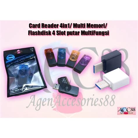 Jual Card Reader 4in1 Multi Memori Flashdisk 4 Slot Putar Multifungsi