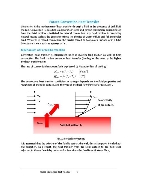 Forced Convection Convection Is The Mechanism Of Heat Transfer