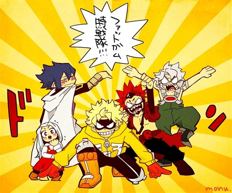 Kirishima Eijirou Eri Amajiki Tamaki Fat Gum And Tetsutetsu Tetsutetsu Boku No Hero