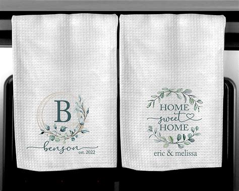 Wedding Monogram Towel Set, Gift for Newlyweds, Couples Gift, Housewarming Gift, Personalized ...