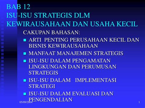 Ppt Bab Isu Isu Strategis Dlm Kewirausahaan Dan Usaha Kecil