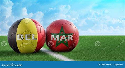 Belgium Vs Morocco Soccer Match Leather Balls In Belgium And Morocco