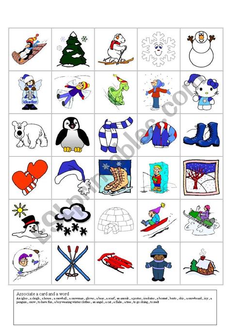 Winter Flashcards Esl Worksheet By Storyteller