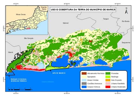 Mapa de uso e cobertura da terra do município de Maricá Estado do Rio