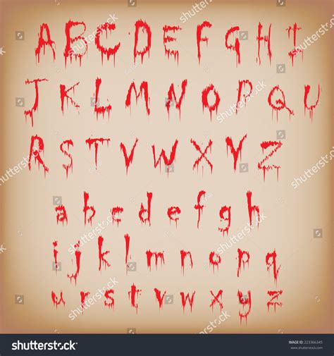 Bloody Vector Alphabet Font Stock Vector Royalty Free 223366345