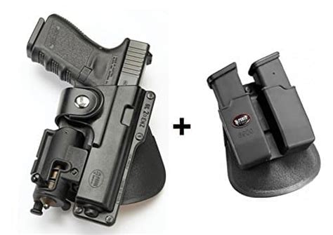 Fobus Tactical Polymer Roto Rotating Paddle Holster 6900 Double Magazine Pouch Fits For Glock