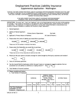 Fillable Online Employment Practices Liability Insurance Uca General