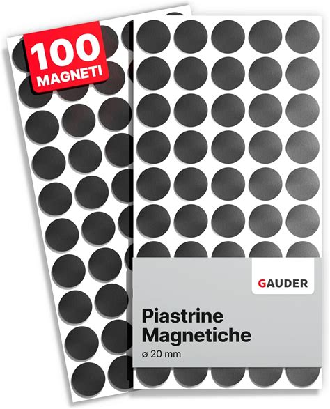 Gauder Piastrine Magnetiche Mm Calamite Adesive Magnetiche