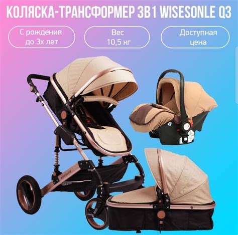 Детская коляска-трансформер 3 в 1 Wisesonle Q3 - купить с доставкой по ...