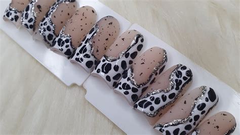 Cow Print Nail Art Press On Nail Set Youtube