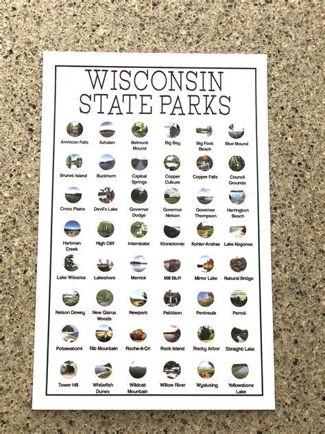 Wisconsin State Parks Scratch Off Bucket List X Or X Etsy