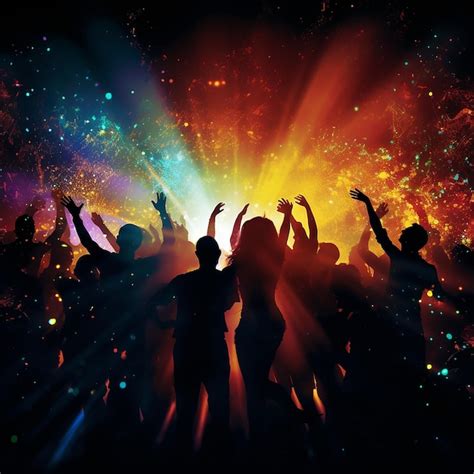 Premium Photo | Dynamic Disco Crowd Silhouette