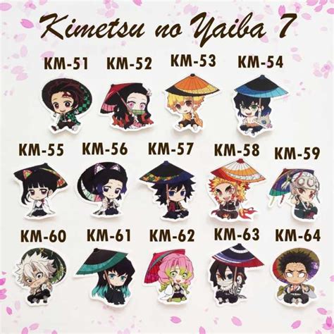 Sticker Anime Kimetsu No Yaiba 7 Demon Slayer Merchandise Lazada