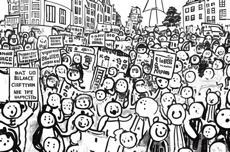 Black And White Climate Protest Coloring Page Creative Fabrica