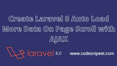 Create Laravel Auto Load More Data On Page Scroll With Ajax