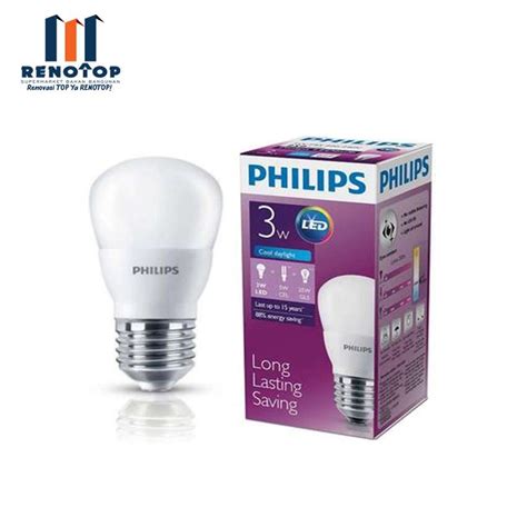 Jual Philips Lampu LED Bulb CDL 3 Watt RENOTOP