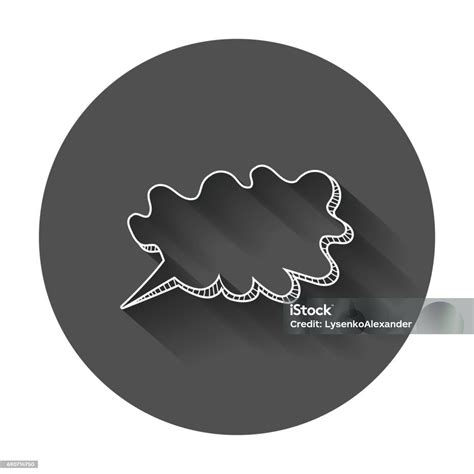 Hand Drawn Thought Speech Bubble On Black Background Stock Illustration