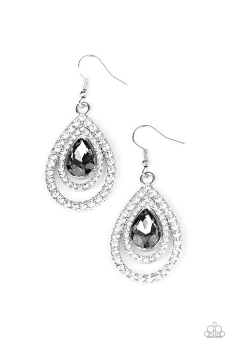 Paparazzi Vintage Vault So The Story Glows Silver Earrings