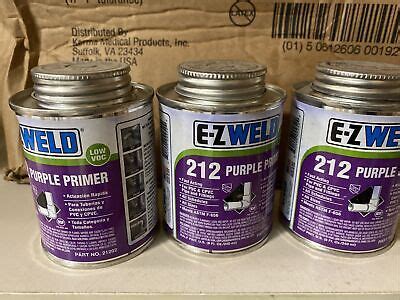 Ez Weld Purple Primer Oz Pvc Cpvc Low Voc Cans Ebay