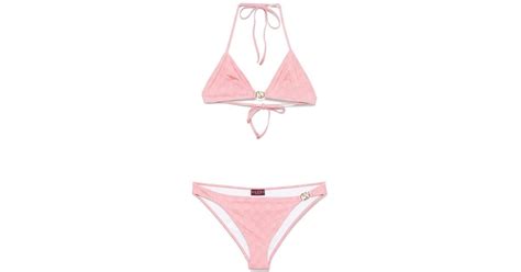 Gucci Gg Triangle Bikini Set In Pink Lyst Australia