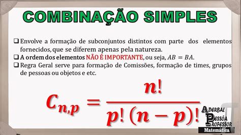 AULA 23 ANÁLISE COMBINATÓRIA COMBINAÇÃO SIMPLES EXEMPLO 2 YouTube