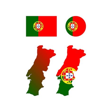 Premium Vector Portugal National Map And Flag Vectors Set