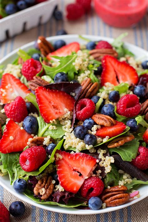 Berry Pecan Quinoa Salad With Homemade Berry Vinaigrette Life Made Simple