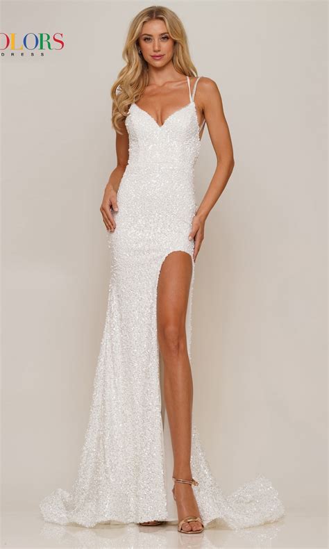 Long Fitted Sequin Prom Dress With Strappy Open Back