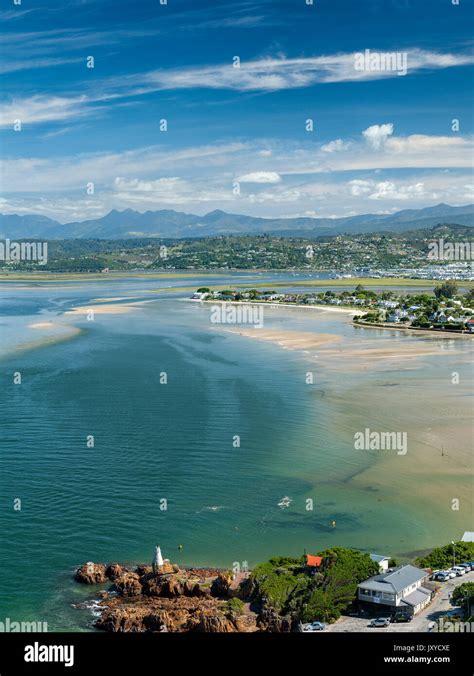 Knysna Lagoon seen from the Knysna Heads, Garden Route, Western Cape Province, South Africa ...