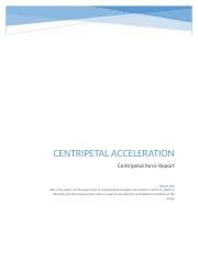 3600 Docx CENTRIPETAL ACCELERATION Centripetal Force Report Abstract