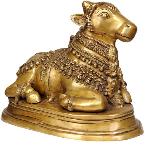 17" Nandi - Shiva's Escort In Brass | Handmade | Made In India | Exotic ...