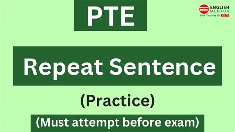 PTE Academic Speaking Test Repeat A Sentence YouTube