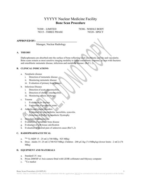 Bone Scan Procedure