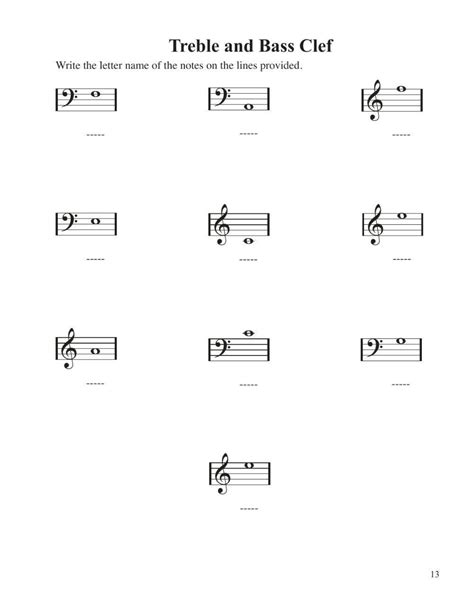 Bass Clef Piano Notes Worksheets Library