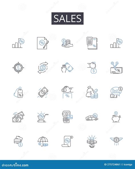 Colección De Iconos De Línea De Ventas Operaciones De Marketing De