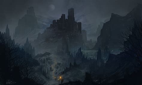 Rock mountain illustration, fantasy art, concept art, artwork, dark HD ...