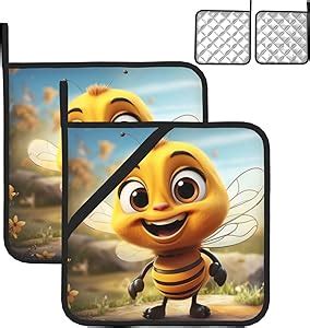 Amazon Pot Holder Set Of 2 Heat Resistant Potholder Kitchen Oven Hot Pads Bee Trivets Pot