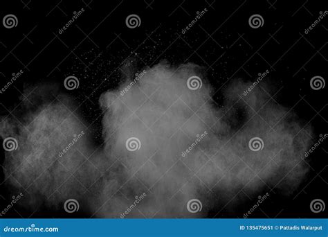 White Dust Particles Splashing On Black Background Stock Image Image