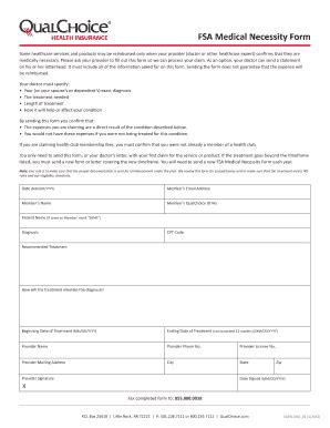 Fillable Online Fsa Medical Necessity Form Fax Email Print Pdffiller