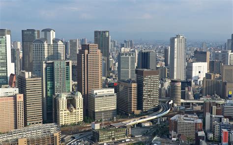 wallpaper buildings, architecture, city, osaka, japan HD : Widescreen ...