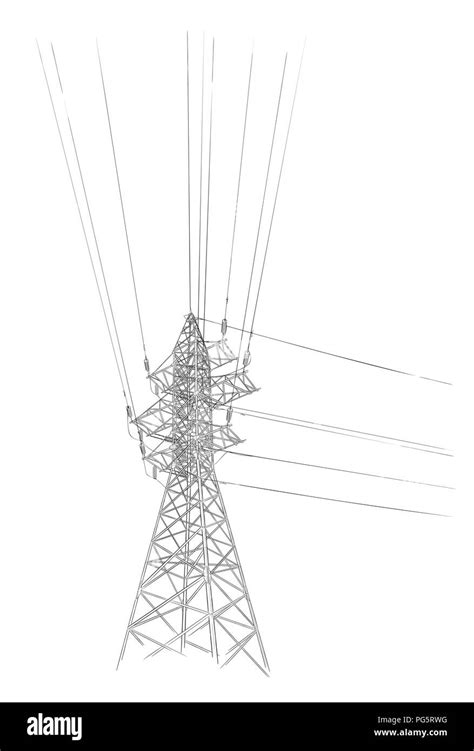 Black And White Transmission Tower Black And White Stock Photos