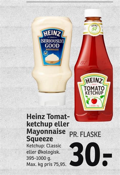 Heinz Tomatketchup Eller Mayonnaise Squeeze Tilbud Hos Spar