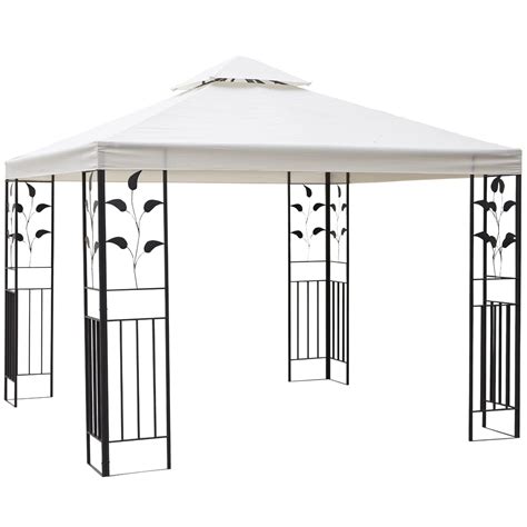 Buy Outsunny3 X 3m Outdoor Steel Gazebo With 2 Tier Roof Garden Gazebo Patio Canopy Marquee