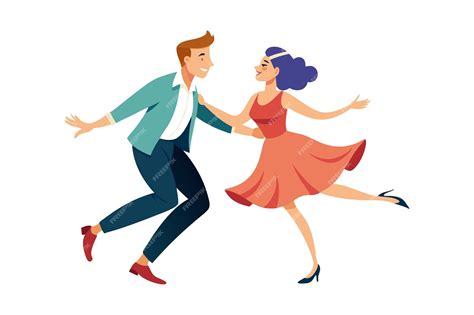 Premium Vector Illustration Of Happy Couple Dancing Together In Joy