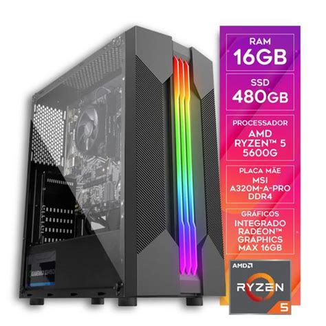 Computador Gamer Amd Ryzen G Gb Ssd Gb Radeon Vega Certox