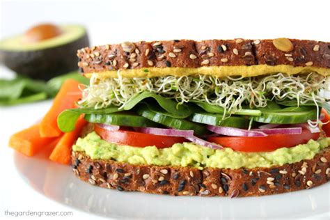 Avocado Veggie Sandwich Easy Vegan The Garden Grazer